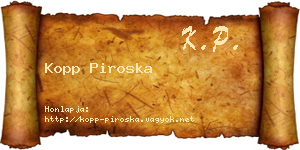 Kopp Piroska névjegykártya