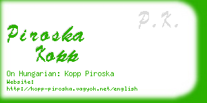 piroska kopp business card